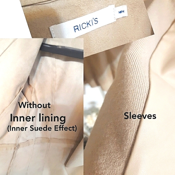 🔖Ricki's⚡Faux Leather Long Sleeve Lightweight Jacket🍂Waterfall Collar - Picture 6 of 6